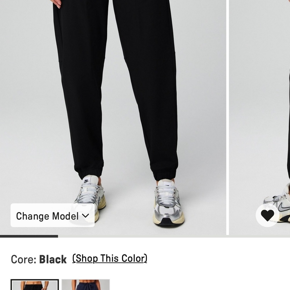 Fabletics Black Jogger Track Pants with Tapered Leg